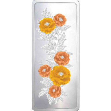 Niue 2009 $2 Feng Shui Paintings Blossoming Peonies 2oz Silver Gilded Rectangular Proof Coin