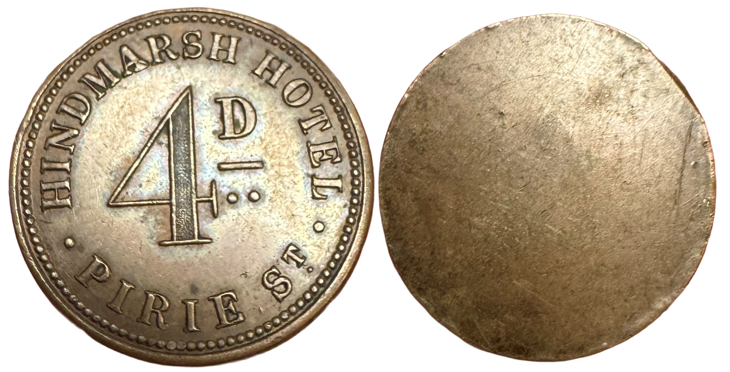 Hindmarsh Hotel, Adelaide, Fourpence Token aUNC