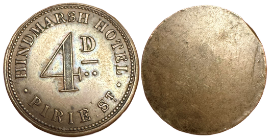 Hindmarsh Hotel, Adelaide, Fourpence Token aUNC