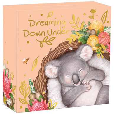2021 50c Dreaming Down Under Koala 1/2oz Silver Coloured Proof Coin