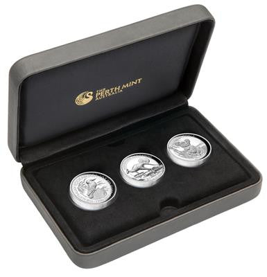 2015 $1 Australian 1oz Silver High Relief Proof 3 Coin Set Collection