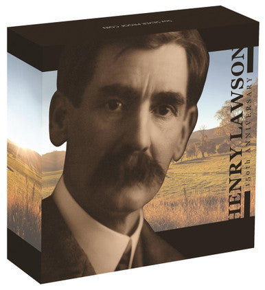 2017 $8 150th Anniversary of Henry Lawson 5oz Silver Coloured Proof Coin