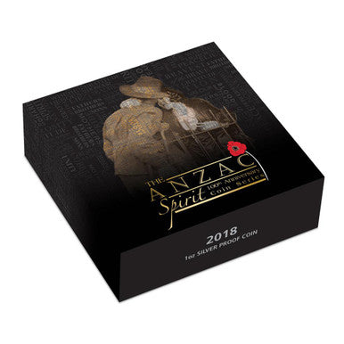 2018 $1 The ANZAC Spirit 100th Anniversary We Will Remember Them 1oz Silver Coloured Proof Coin