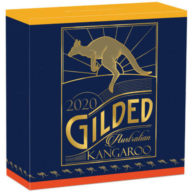 2020 $1 Australian Kangaroo 1oz Silver Gilded Coin