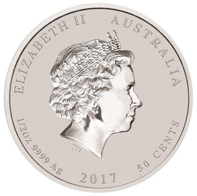 2017 50c Lunar Year of The Rooster 1/2oz Silver Coloured Coin