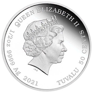 Tuvalu 2021 50c James Bond 007 Dr. No 1/2oz Silver Coloured Proof Coin