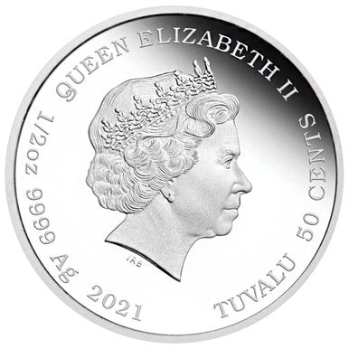Tuvalu 2021 50c James Bond 007 Thunderball 1/2oz Silver Coloured Proof Coin