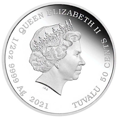 Tuvalu 2021 50c James Bond 007 Live and Let Die 1/2oz Silver Coloured Proof Coin