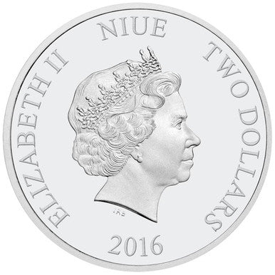 Niue 2016 $2 Star Wars BB8 1oz Silver Coloured Proof Coin