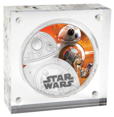 Niue 2016 $2 Star Wars BB8 1oz Silver Coloured Proof Coin