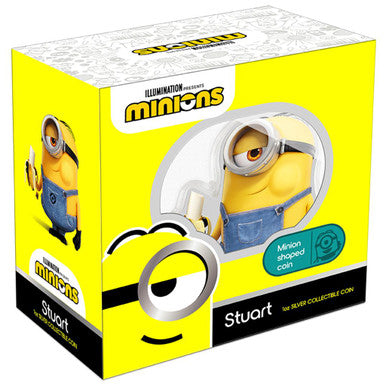 Niue 2021 $2 Minions Stuart Shaped 1oz Silver Coloured Coin