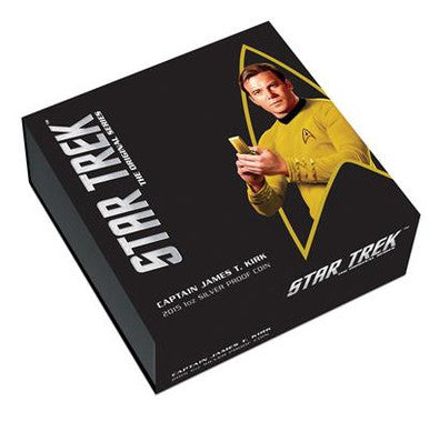 Tuvalu 2015 $1 Star Trek Captain James T. Kirk 1oz Silver Coloured Proof Coin