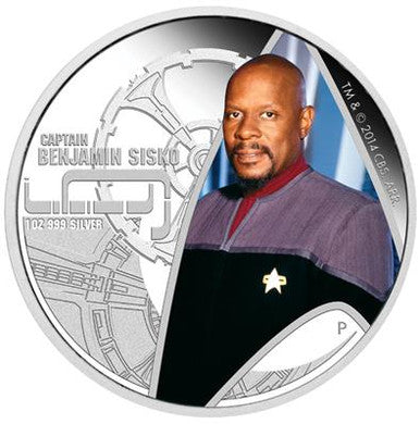 Tuvalu 2015 $1 Star Trek Captain Benjamin Sisko and Deep Space Nine 1oz Silver Coloured Proof 2 Coin Set