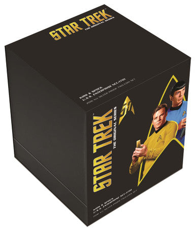 Tuvalu 2016 $1 Star Trek Captain Kirk Spock and USS Enterprise NCC-1701 1oz Silver Coloured Proof 2 Coin Set