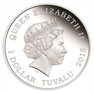 Tuvalu 2015 $1 Back To The Future DeLorean 1oz Silver Coloured Proof Coin
