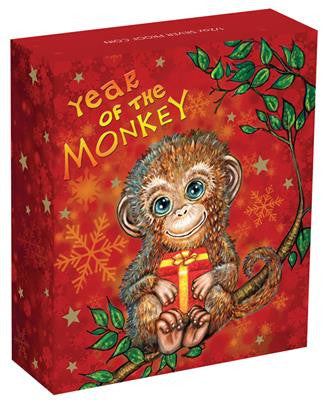 Tuvalu 2016 50c Lunar Baby Year of The Monkey 1/2oz Silver Coloured Proof Coin