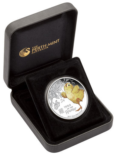 Tuvalu 2017 50c Lunar Baby Year of The Rooster 1/2oz Silver Coloured Proof Coin
