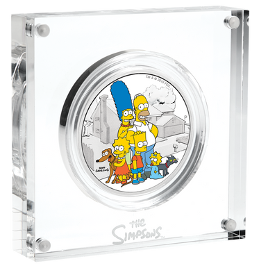 Tuvalu 2019 $2 The Simpsons Family 2oz Silver Coloured Proof Coin