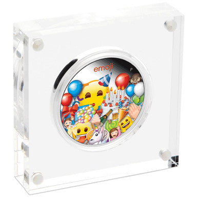 Tuvalu 2020 $1 Emoji Celebration 1oz Silver Coloured Proof Coin
