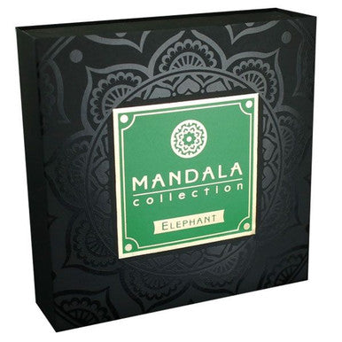 Niue 2019 $5 Mandala Collection Elephant 2oz Silver Antiqued Coin with Swarovski Crystal