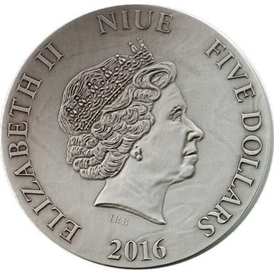 Niue 2016 $5 The Choir of Angels Metatron with Green Aventurine Gemstone Silver Coin