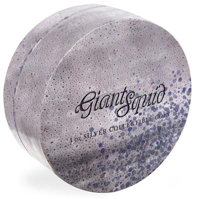 Niue 2015 $2 Ocean Predators Giant Squid 1oz Silver Coloured Proof Coin