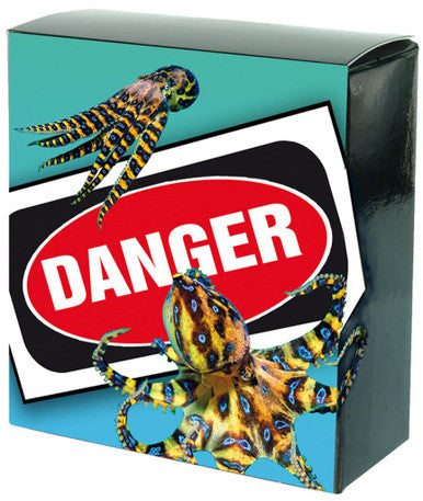 Tuvalu 2008 $1 Deadly and Dangerous Blue Ringed Octopus 1oz Silver Coloured Proof Coin
