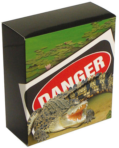 Tuvalu 2009 $1 Deadly and Dangerous Salt Water Crocodile 1oz Silver Coloured Proof Coin