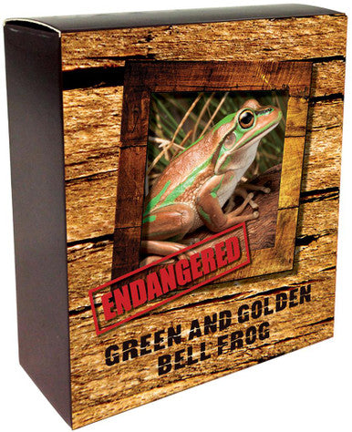 Tuvalu 2017 $1 Endangered and Extinct Green and Golden Bell Frog 1oz Silver Coloured Proof Coin