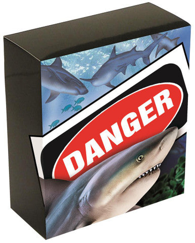 Tuvalu 2017 $1 Deadly and Dangerous Bull Shark 1oz Silver Coloured Proof Coin