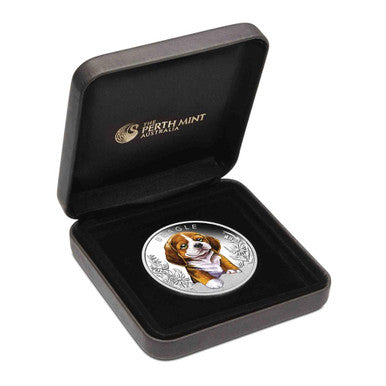 Tuvalu 2018 50c Puppies Beagle 1/2oz Silver Coloured Proof Coin