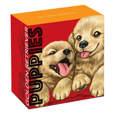Tuvalu 2018 50c Puppies Golden Retriever 1/2oz Silver Coloured Proof Coin