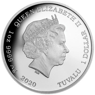 Tuvalu 2020 $1 Deadly and Dangerous Tarantula 1oz Silver Coloured Proof Coin