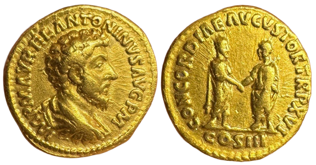 Roman Empire, Marcus Aurelius 161-180AD Gold Aureus VF