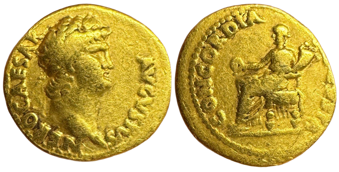 Roman Empire, Nero 54-AD Gold Aureus gFine