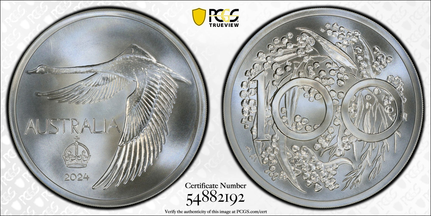 2024 Swan Commemorative Pattern Crown Silver Uncirculated Coin PCGS MS69