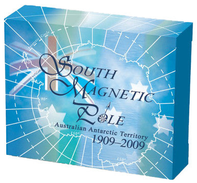 2009 $1 Australian Antarctic Territory South Magnetic Pole 1oz Silver Coloured Proof Coin