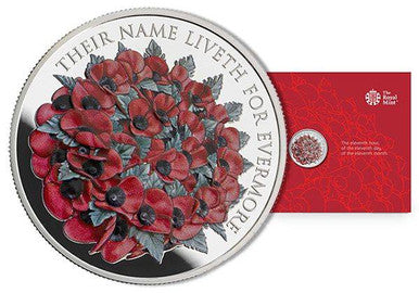 UK 2016 £5 Remembrance Day Coloured Uncirculated Coin