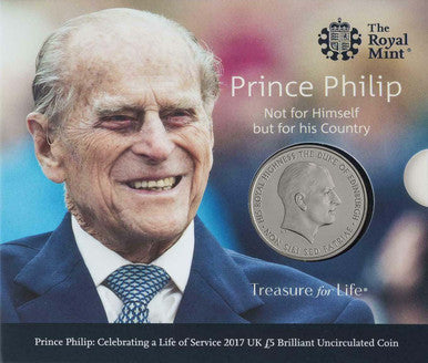 UK 2017 £5 Prince Philip Celebrating A Life of Service Uncirculated Coin