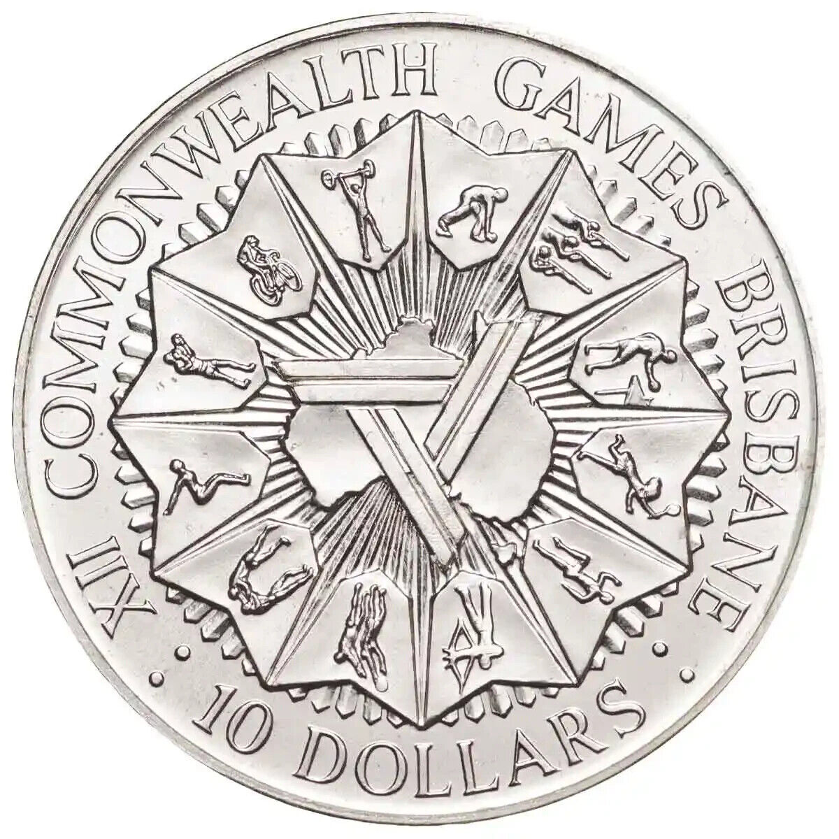 1982 $10 XII Commonwealth Games Brisbane Silver Uncirculated Coin