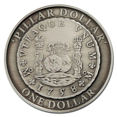 2006 $1 1758 Pillar Dollar Silver Antiqued Coin