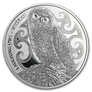 NZ 2017 $5 Laughing Owl 1oz Silver Proof Coin