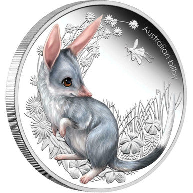 2011 50c Australian Bush Babies Bilby 1/2oz Silver Coloured Proof Coin