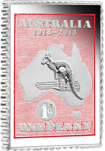 2013 50c Kangaroo and Map 1/2oz Silver Proof Coin and Stamp Set