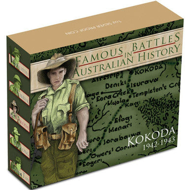 2012 $1 Famous Battles In Australian History Kokoda 1oz Silver Coloured Proof Coin