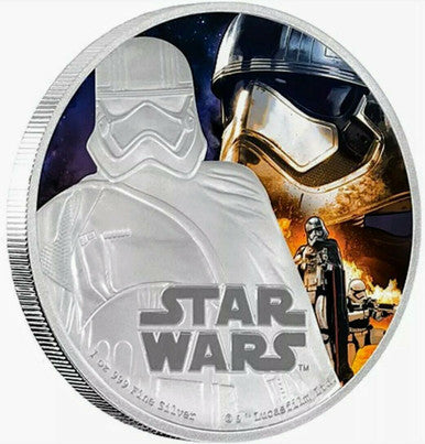 Niue 2016 $2 Star Wars Captain Phasma 1oz Silver Coloured Proof Coin