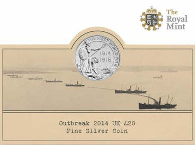 UK 2014 £20 Outbreak Silver Uncirculated Coin