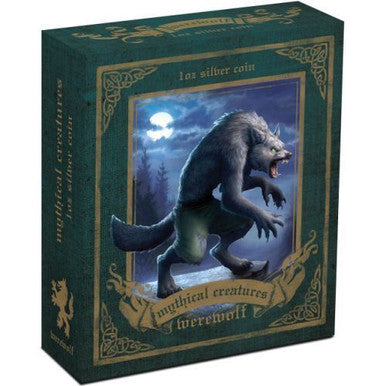 Tuvalu 2013 $1 Mythical Creatures Werewolf 1oz Silver Coloured Proof Coin