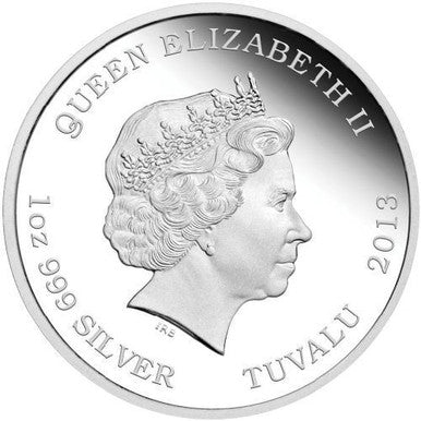 Tuvalu 2013 $1 Mythical Creatures Werewolf 1oz Silver Coloured Proof Coin