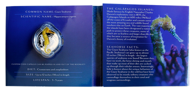 Solomon Islands 2020 $1 Giants of The Galapagos Islands Giant Seahorse 1oz Silver Coloured Proof Coin